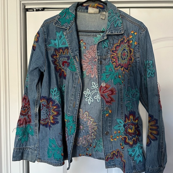 Vintage Embroidered Denim Jacket - Picture 1 of 3